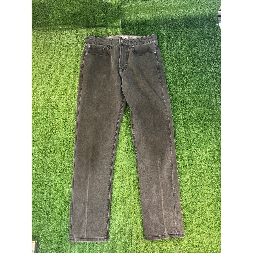 Frye and Co Mens Straight Leg Jeans Faded Black Stretch Denim 32x30